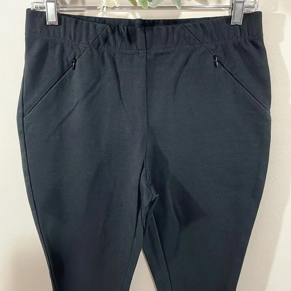 NWOT J. Jill Ponte Smoothing Leggings Black Front Zipper Pockets S - Picture 2 of 15